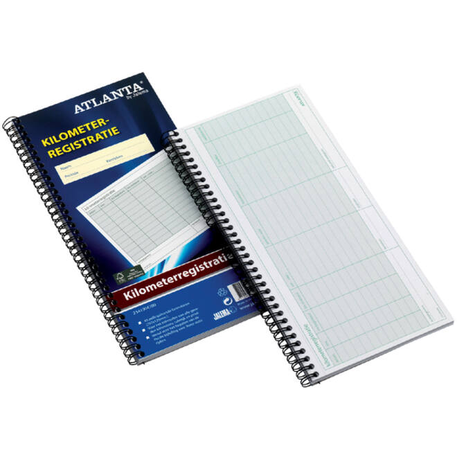 Kilometer registratieboek Djois Atlanta 40x2vel met spiraal