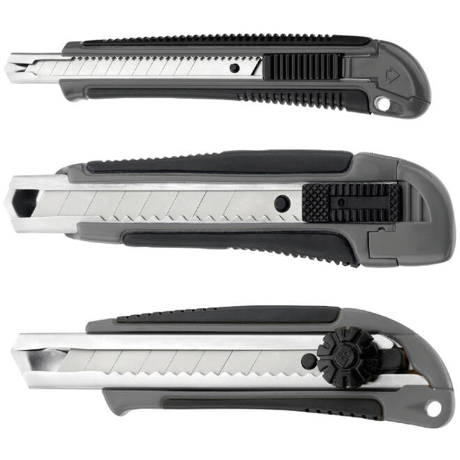 Snijmes Westcott professional 9mm met schuifsluiting grijs/zwart
