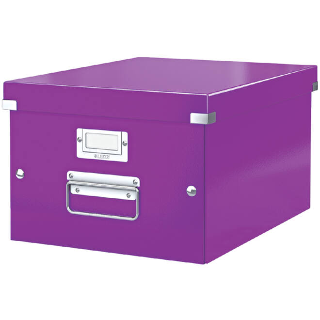 Opbergbox Leitz WOW Click & Store 281x200x370mm paars