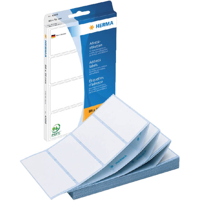 Etiket HERMA adres 4300 88x35mm 250stuks zig-zag