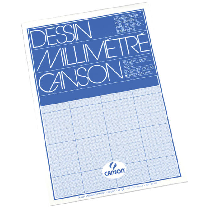 Millimeterblok Canson A4 blauw