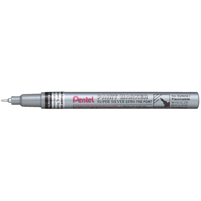viltstift Pentel MFP10 rond 0.7mm zilver