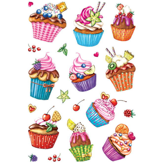 Etiket HERMA 3387 cupcakjes glitter
