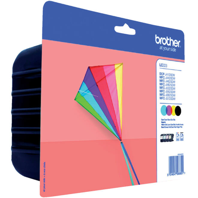 Inktcartridge Brother LC-223VALBP zwart + 3 kleuren