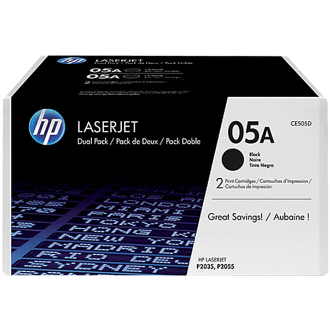 Tonercartridge HP CE505D 05A zwart 2x