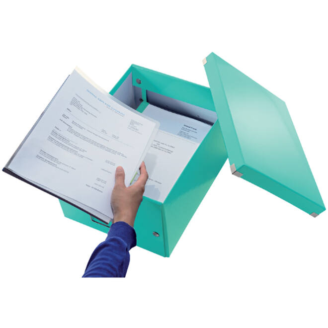 Opbergbox Leitz WOW Click & Store 281x200x370mm ijsblauw