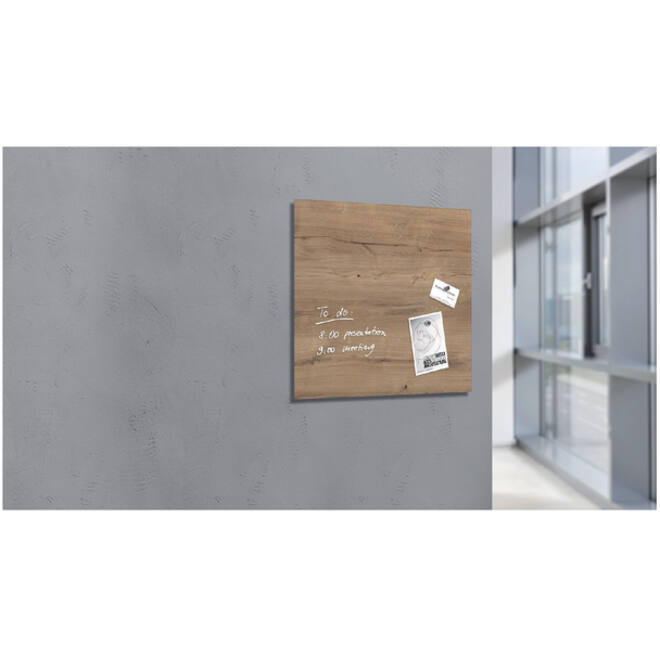 Glasbord Sigel magnetisch 480x480x15mm natural wood