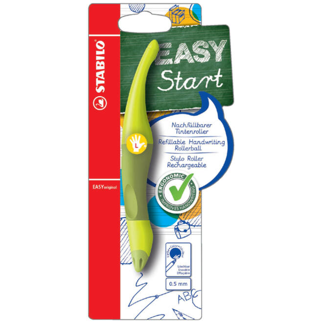 Rollerpen STABILO Easyoriginal linkshandig limoen/groen blister à 1 stuk