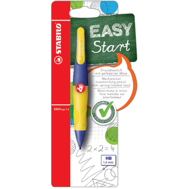 Vulpotlood STABILO Easyergo HB 1.4mm rechtshandig paars/neon geel blister à 1 stuk