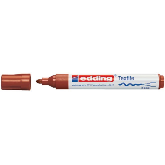 Viltstift edding 4500 textiel rond 2-3mm bruin