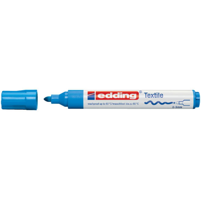 Viltstift edding 4500 textiel rond 2-3mm lichtblauw