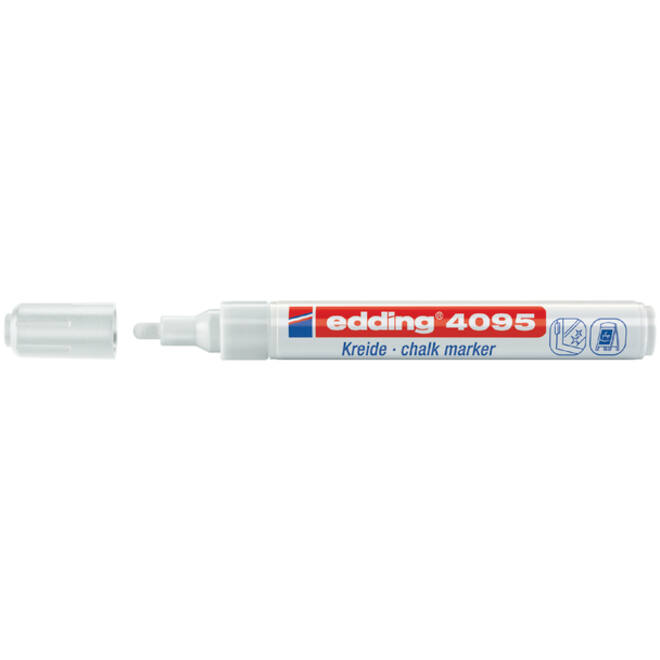 Krijtstift edding 4095 rond 2-3mm wit blister à 5 stuks