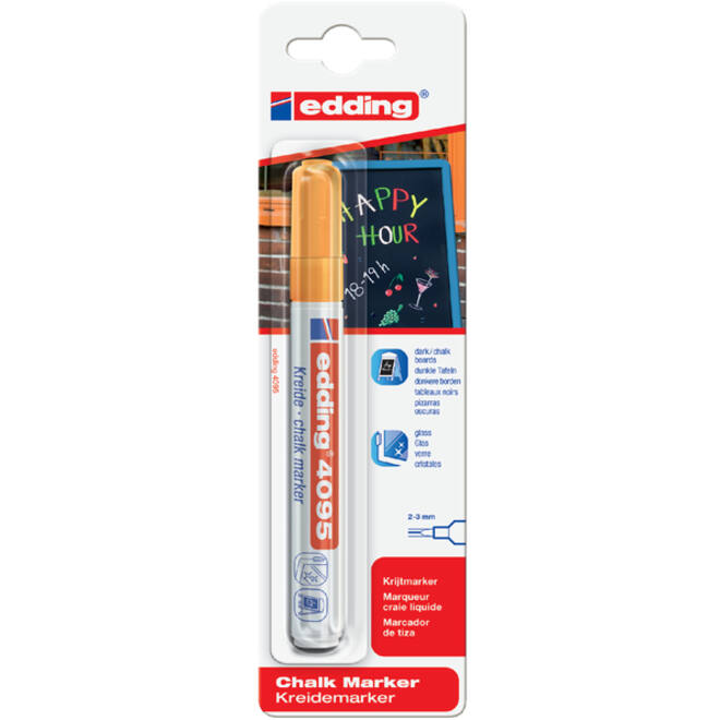 Krijtstift edding 4095 rond 2-3mm blauw blister à 1 stuk