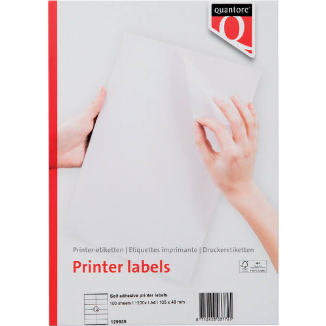 Etiket Quantore 105x48mm 1200 stuks