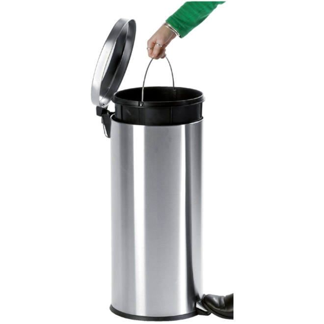 Afvalbak pedaalemmer RVS rond 20 liter