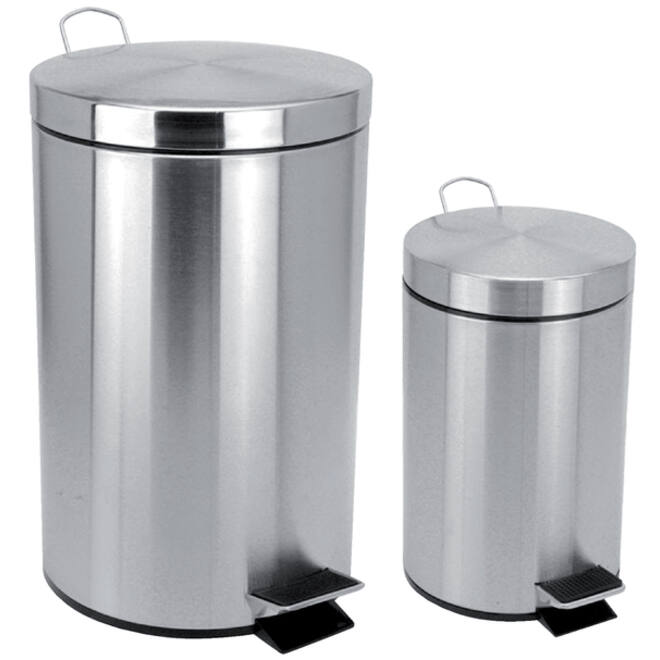 Afvalbak pedaalemmer RVS mat rond 3 liter