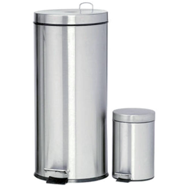 Afvalbak pedaalemmer RVS mat rond 30 liter