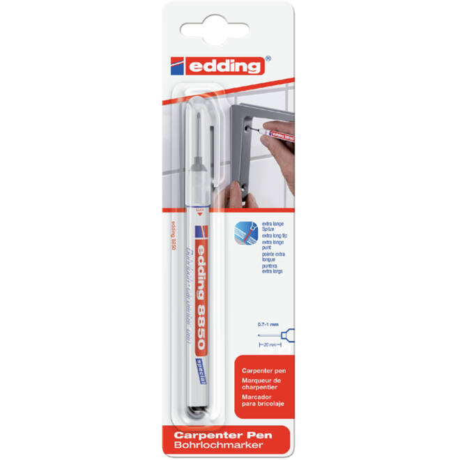 Viltstift edding 8850 timmerman rond 0.7mm zwart blister à 1 stuk