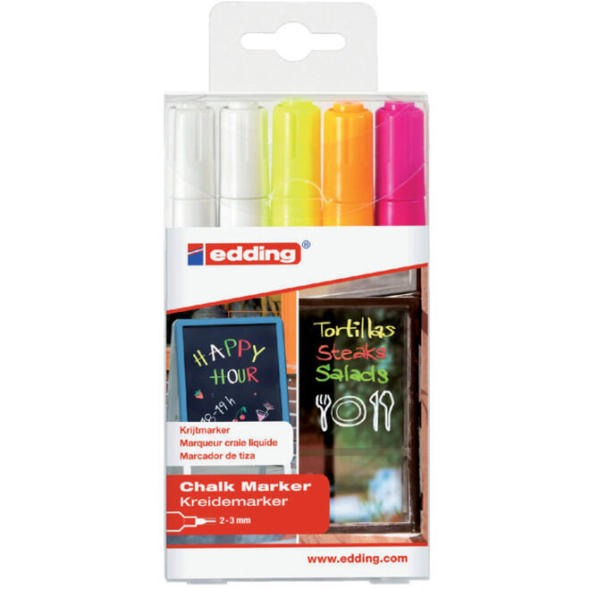 Krijtstift edding 4095 rond 2-3mm assorti blister à 5 stuks