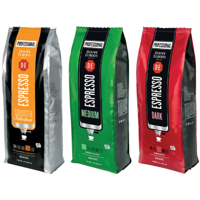 Koffie Douwe Egberts espresso bonen extra dark roast 1kg