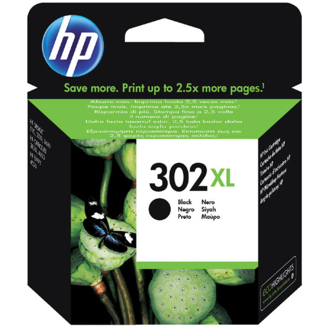 Inktcartridge HP F6U68AE 302XL zwart