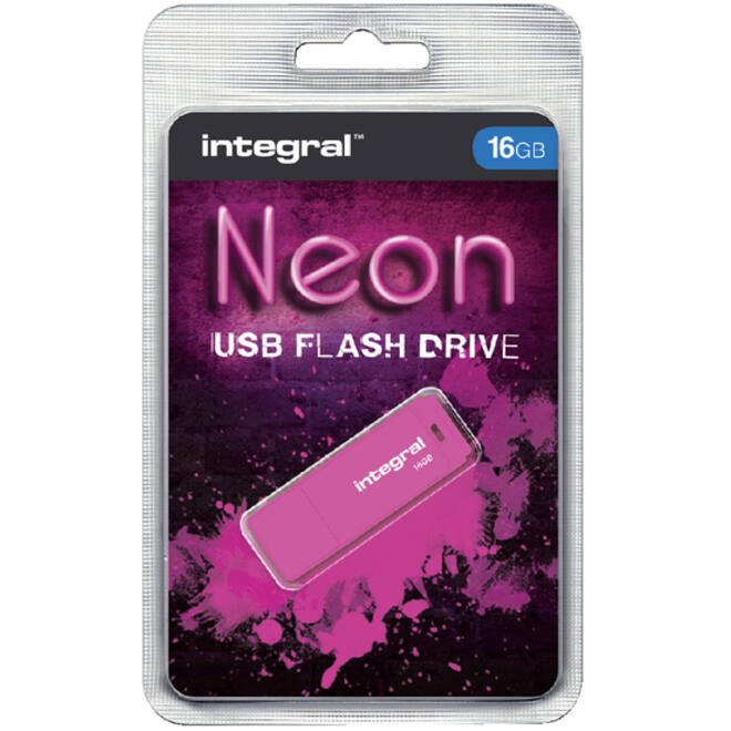 USB-stick 2.0 Integral 16Gb neon roze