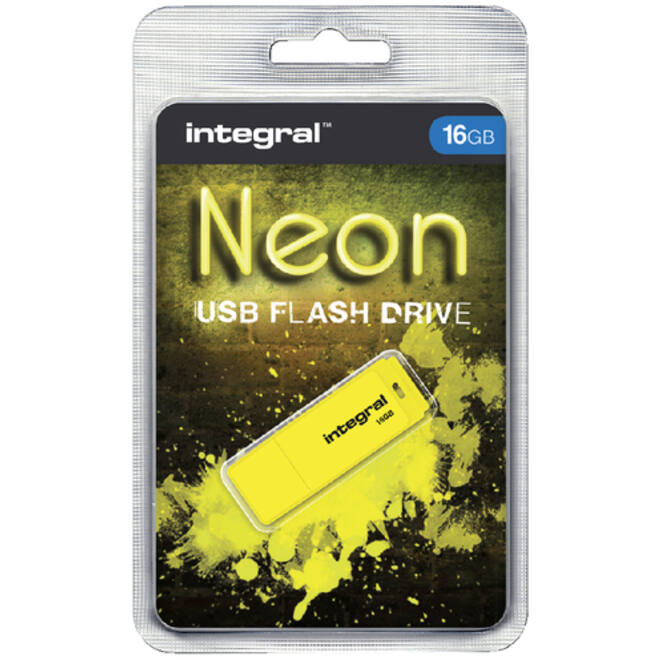 USB-stick 2.0 Integral 16Gb neon geel