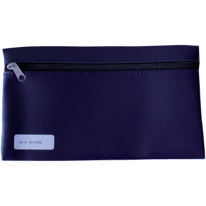 Schooletui 15x26cm met rits skai donkerblauw