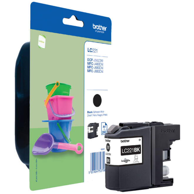 Inktcartridge Brother LC-221BK zwart