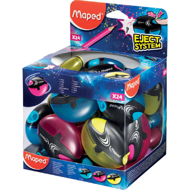 Puntenslijper Maped Galactic 1gaats display á 24 stuks assorti