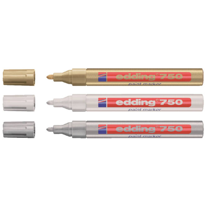 Viltstift edding 750 lakmarker rond 2-4mm wit