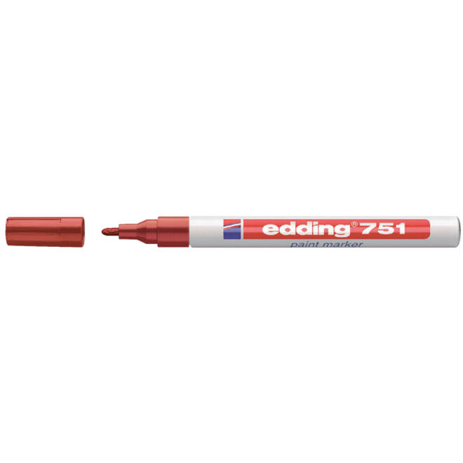 Viltstift edding 751 lakmarker rond 1-2mm pastel rood