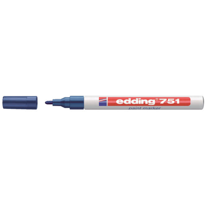 Viltstift edding 751 lakmarker rond 1-2mm blauw