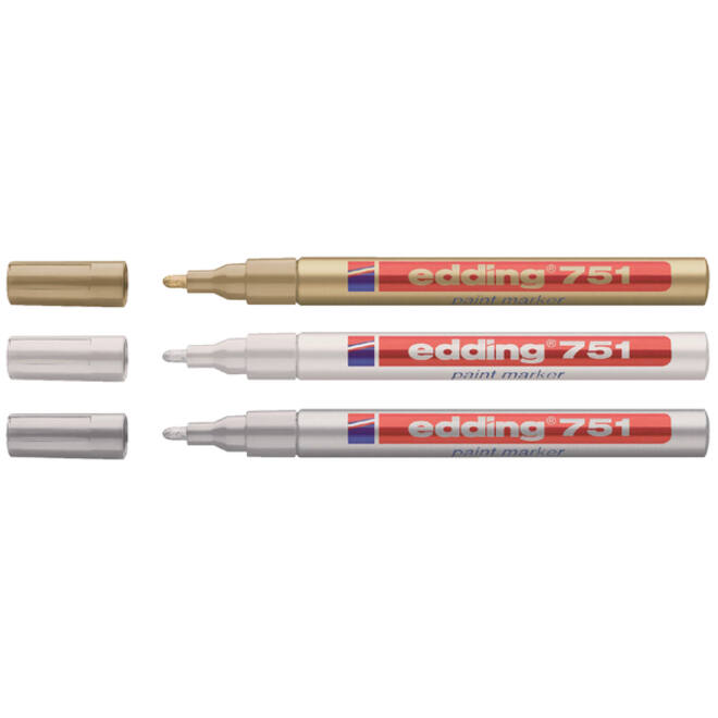Viltstift edding 751 lakmarker rond 1-2mm goud