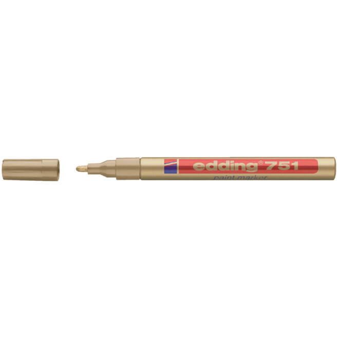 Viltstift edding 751 lakmarker rond 1-2mm goud