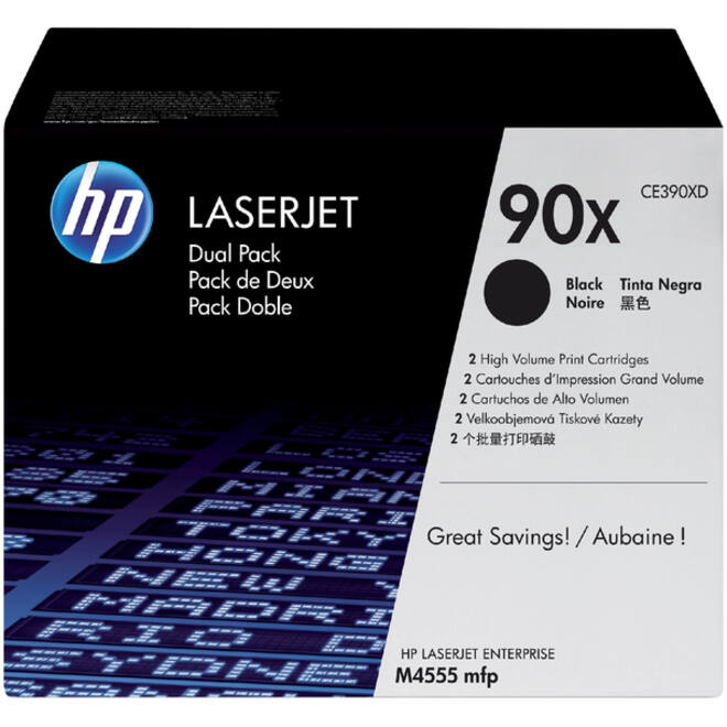 Tonercartridge HP CE390XD 90X zwart 2x