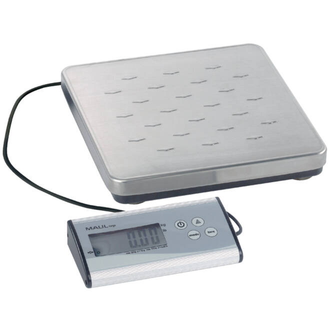 Pakketweger MAUL Cargo 50kg metalen plateau 27x27cm + 9V batterij zilver