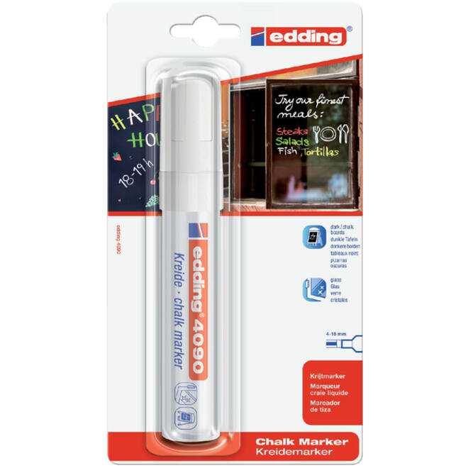 Krijtstift edding 4090 window schuin 4-15mm wit bister à 1 stuk