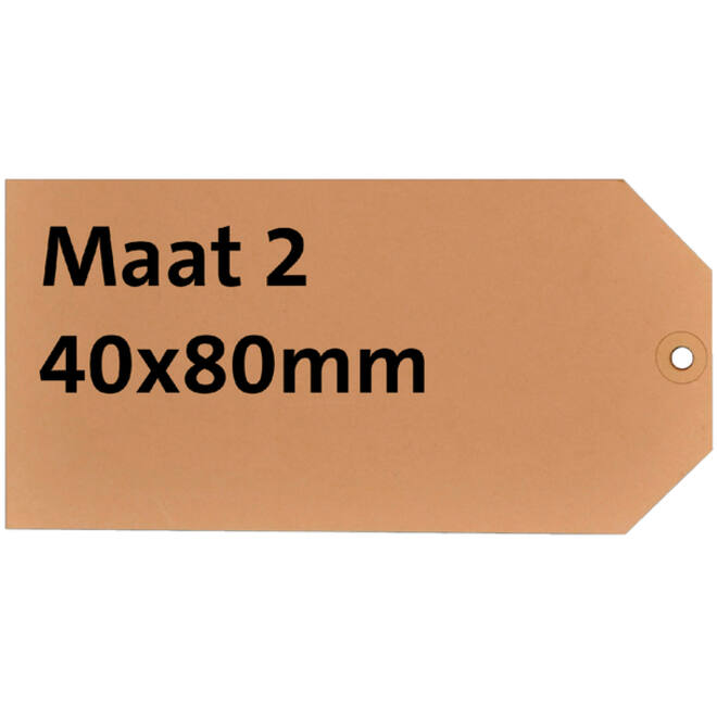 Label karton nr2 200gr 40x80mm chamois 1000stuks