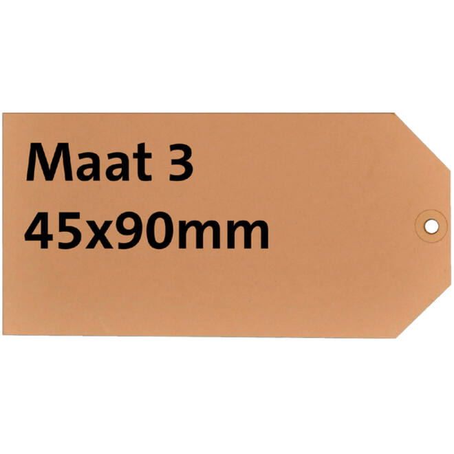 Label karton nr3 200gr 45x90mm chamois 1000stuks