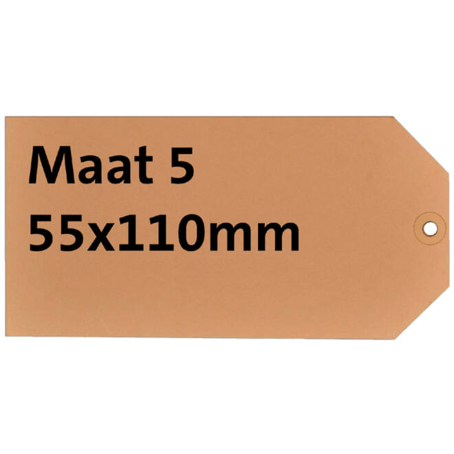 Label karton nr5 200gr 55x110mm chamois 1000stuks