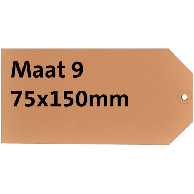 Label karton nr9 200gr 75x150mm chamois 1000stuks