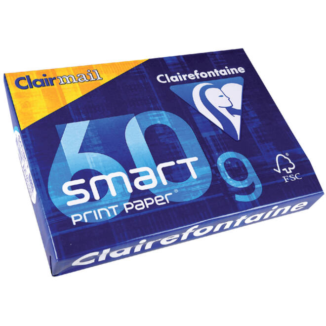 Kopieerpapier Clairefontaine Clairmail A4 60gr wit 500vel