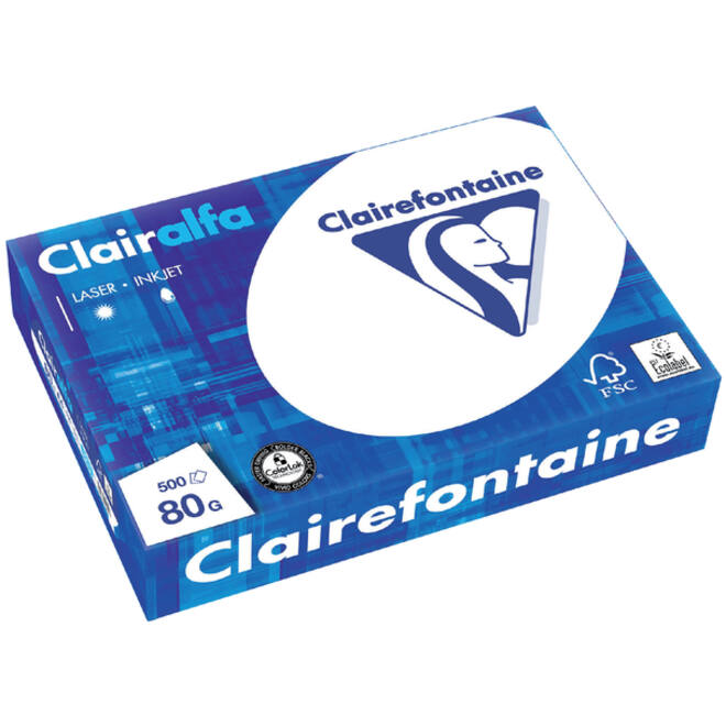 Kopieerpapier Clairefontaine Clairalfa A4 80gr wit 500vel