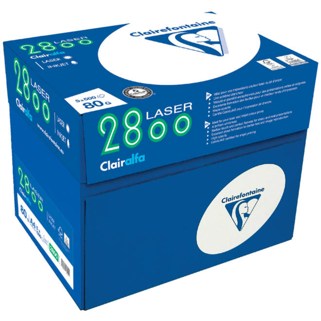Kopieerpapier Clairefontaine laser A4 80gr wit 500vel