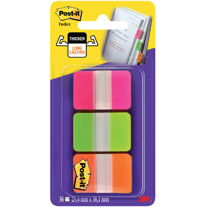 Indextabs Post-it 686GOT 25.4x38mm strong roze en groen 36 tabs