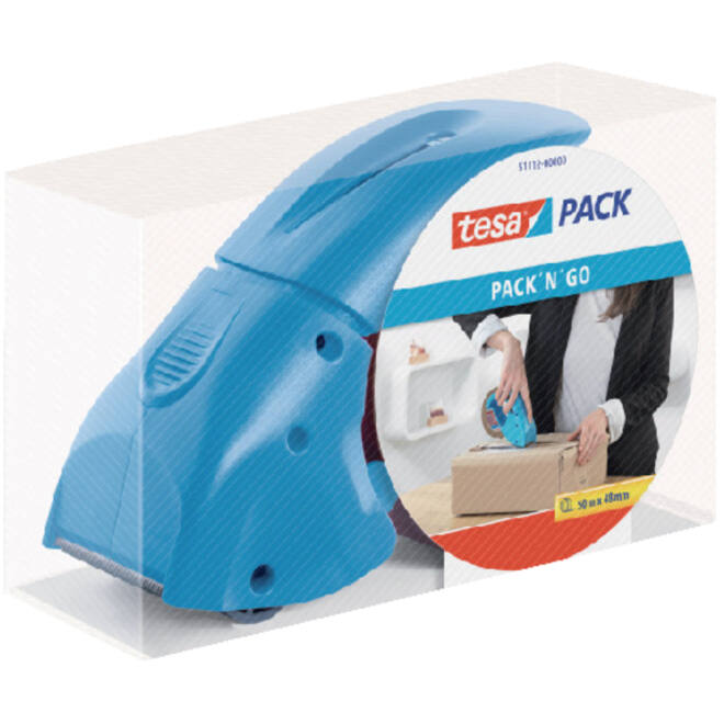Verpakkingstape dispenser tesapack® pack-n-go blauw