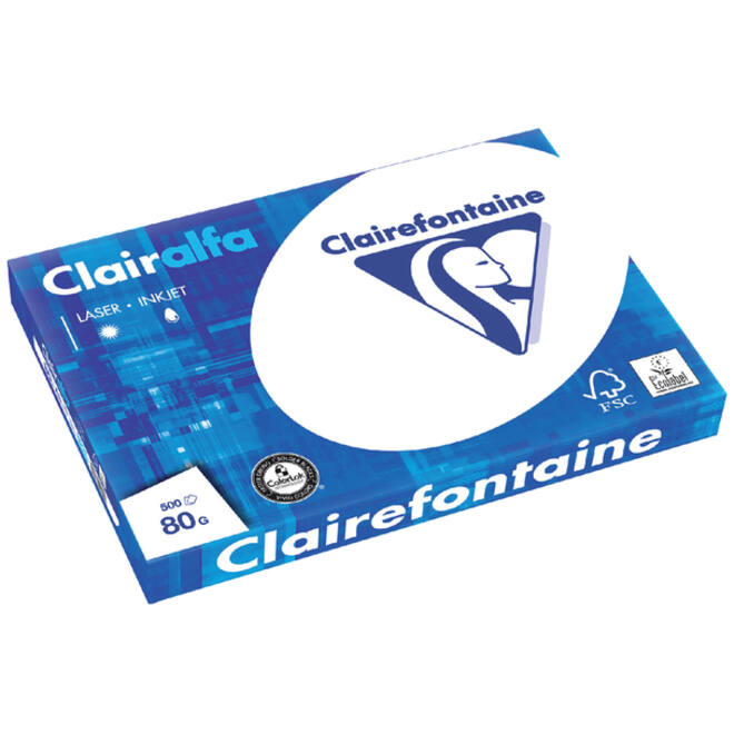 Kopieerpapier Clairefontaine Clairalfa A3 80gr wit 500vel