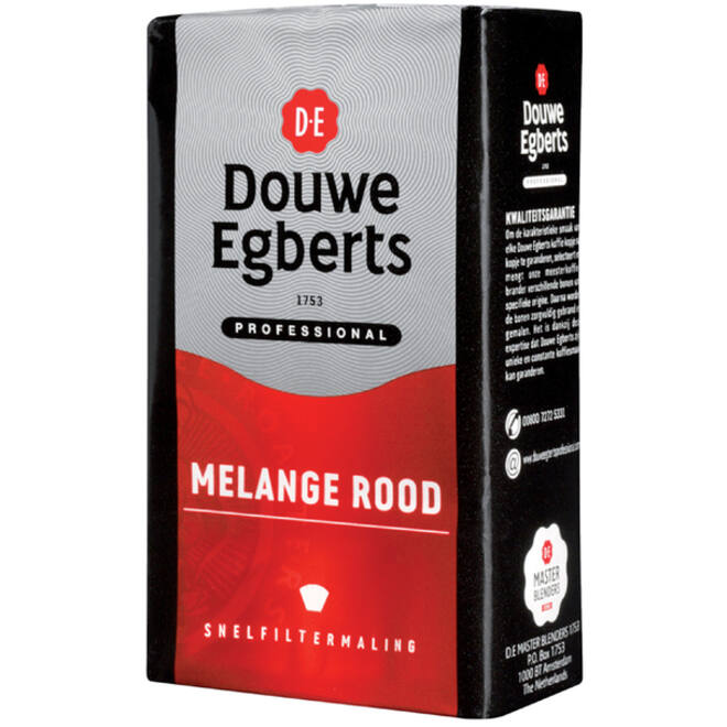 Koffie Douwe Egberts snelfiltermaling Melange Rood 250gr