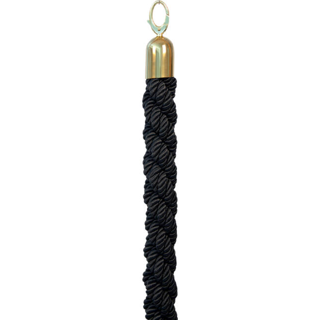 Afzetkoord Securit 150cm zwart met goudkleurige knop
